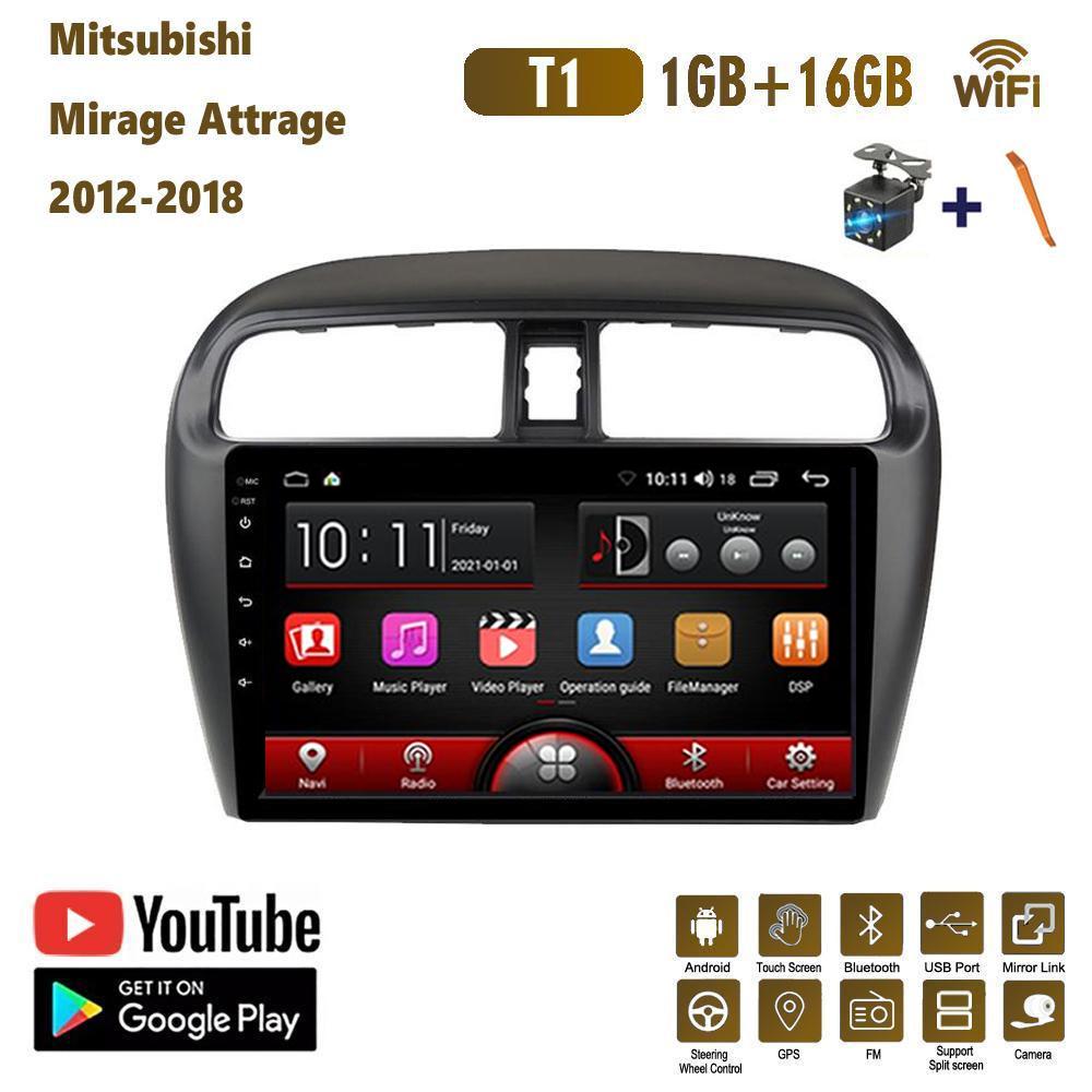 9" bilradio for Mitsubishi Mirage Attrage 2012-2018 Multimediaspiller DVD-høyttalere Hovedenhet Audio WIFI 1+16GB