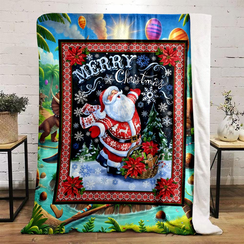 Merry Christmas Santa Claus Snowflake Print Blanket bedroom Blanket for Livingroom Couch lunch break Soft throw for Friend's festival Gift