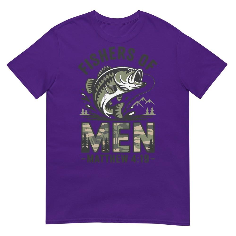Youth Fisher Of Unisex Christian Fishing Bible Camo Bass Fish Tshirt