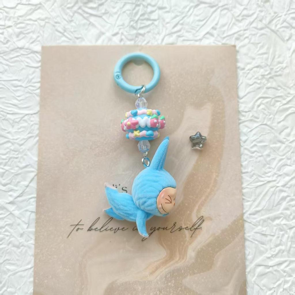 New Flocking Mini Yoga Cute Keychain Doll Bag Pendant Cute Schoolbag Gift Pendant
