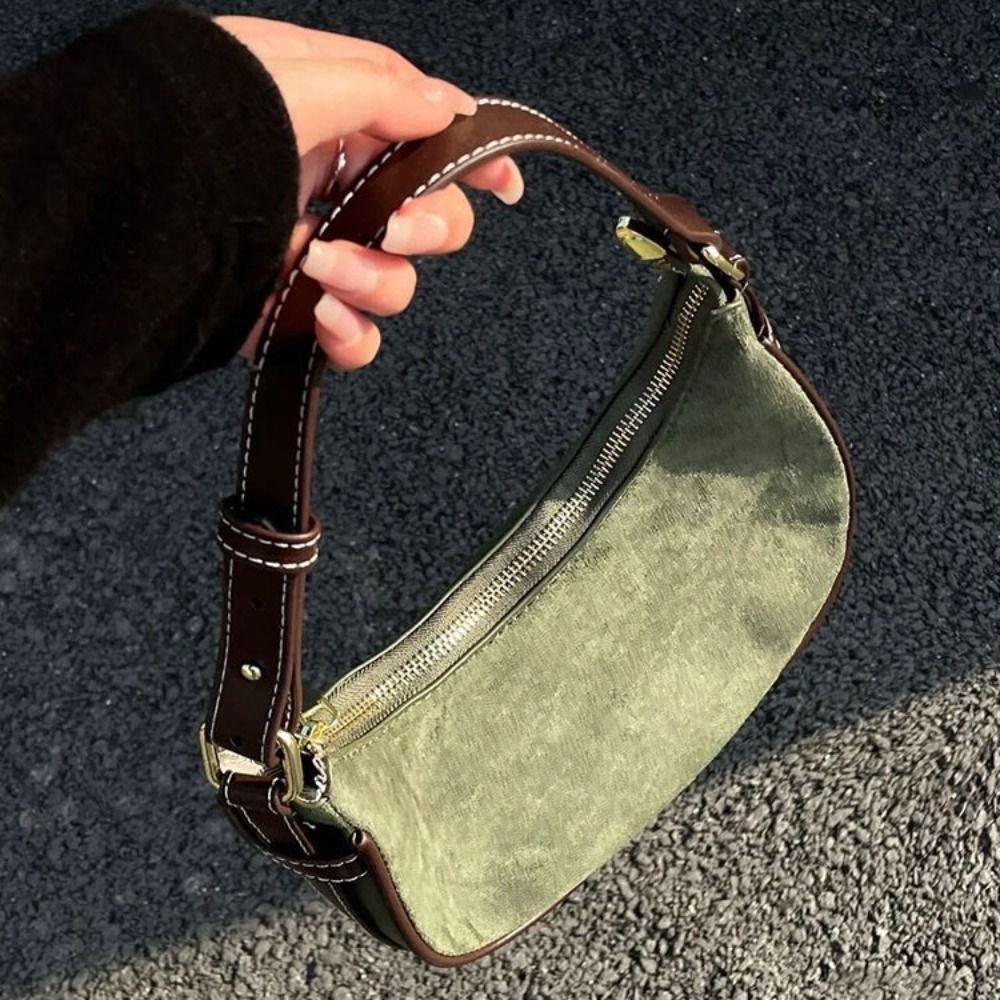 

Korean Style Underarm Tote Bag Green Luxury Handbag Elegant Retro Shoulder Bag Party зелёный