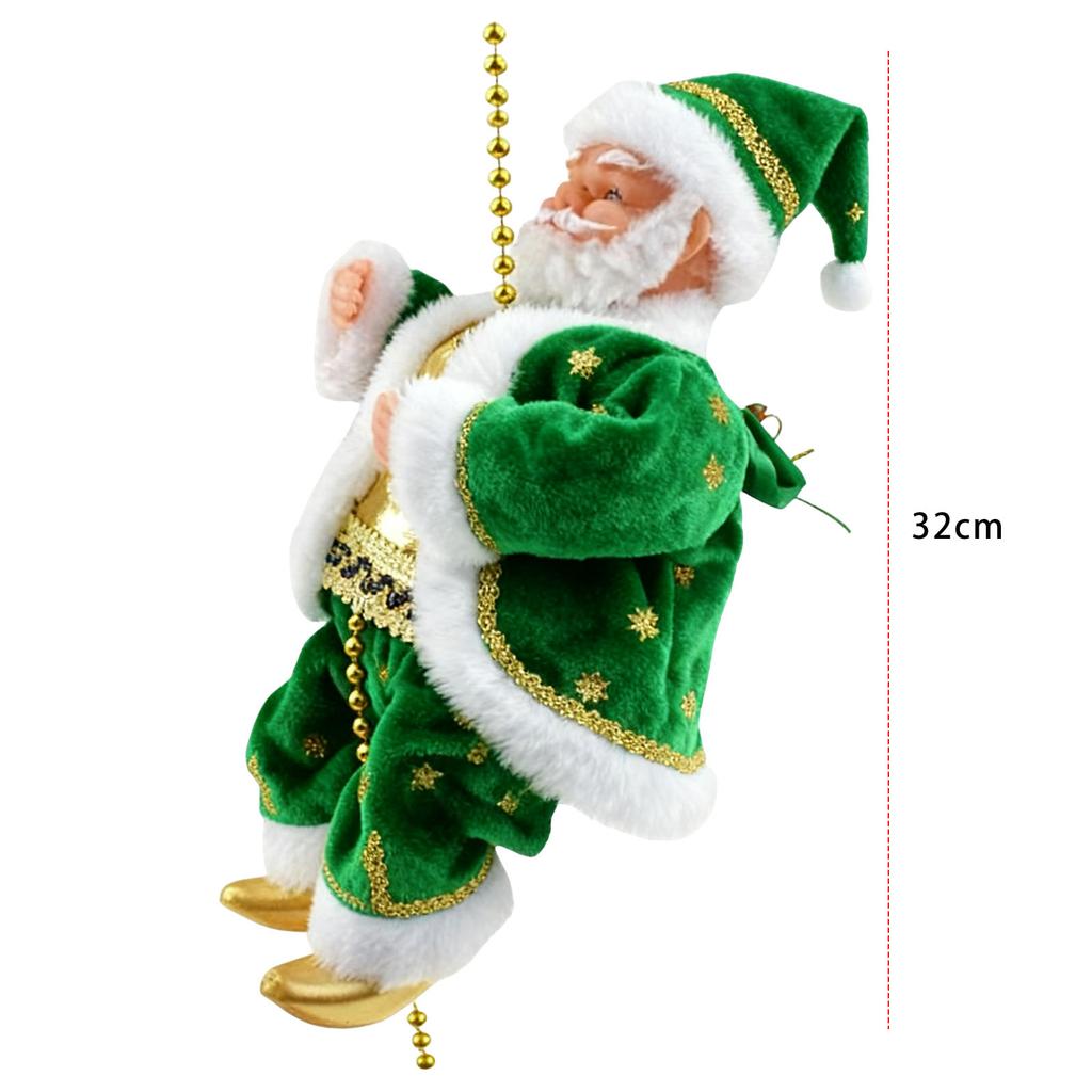 Climbing Santa Claus Music Electric Ornament Climbing Beads Rope Christmas Gifts X-mas Decorations Window Party Display Decor