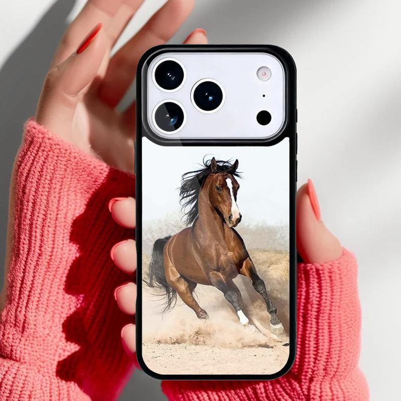 Handsome Horse Animal Phone Case for iPhone 17 16 15 14 13 Pro Max Back Cover for 12 11 Pro Coque