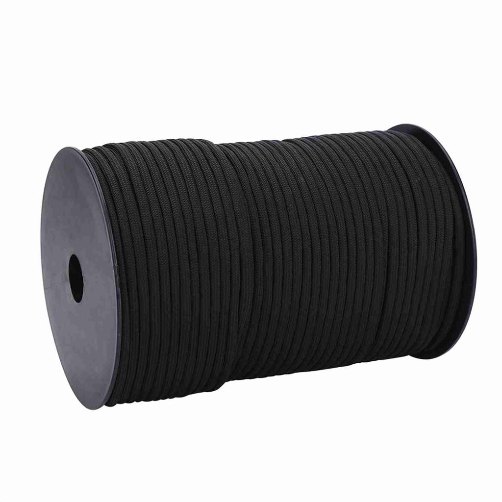 550 Reflective Paracord Parachute Cord Lanyard 9 Strand 100m (Black)