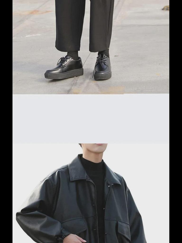 Trendige Herren-Motorradjacke aus PU-Leder – Stilvoller und entspannter Schnitt für Frühling und Herbst