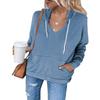 Women's Solid Color Long Sleeve Hooded Drawstring Sweatshirt Coat Autumn Winter  Casual Outerwear for Dropshipping