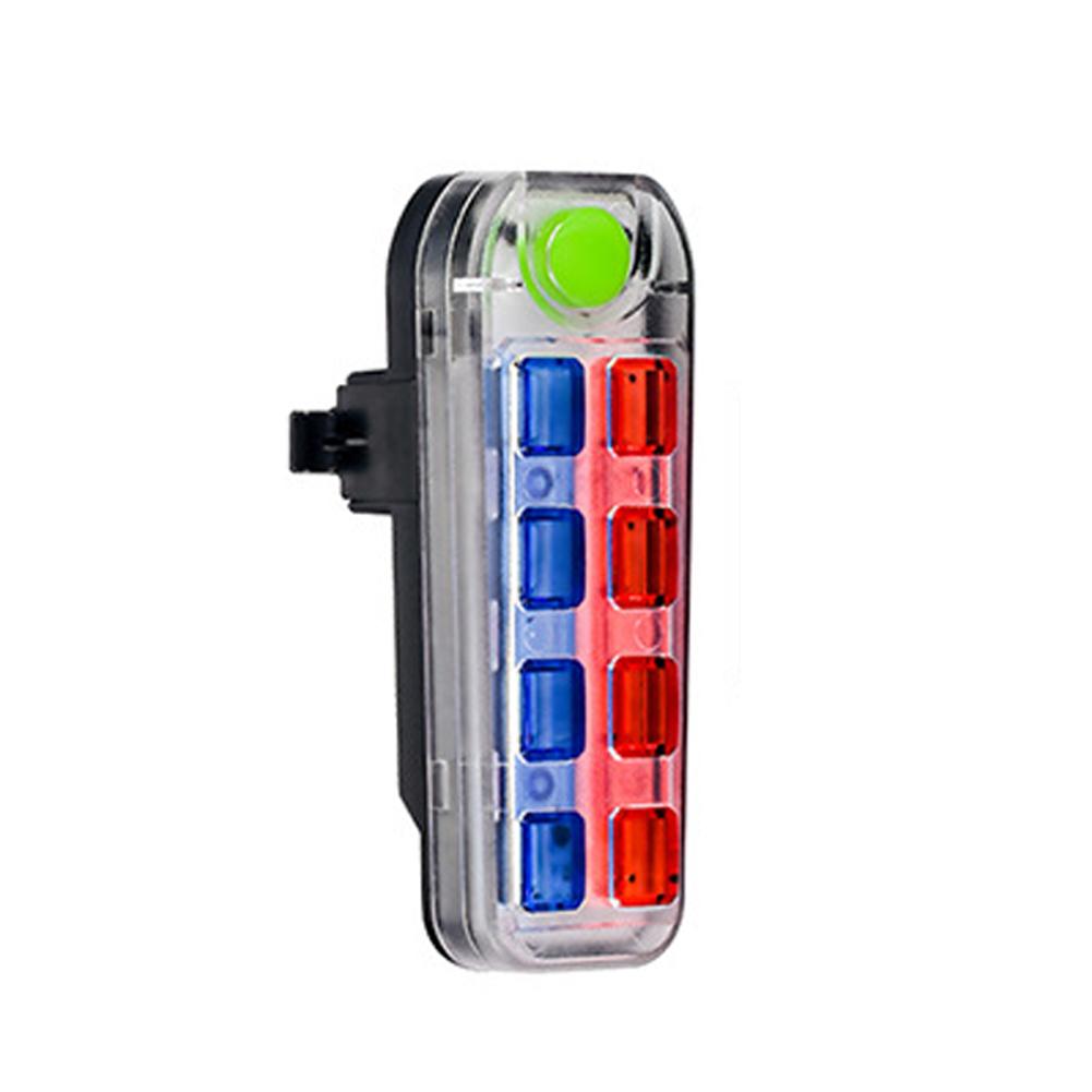 

Водонепроницаемый 8-светодиодный перезаряжаемый задний фонарь для велосипеда, предупреждающий красный и синий свет, задний фонарь для велосипеда, наружный фонарь для горного велосипеда