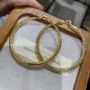 High-End Temperament Earrings Women'S Fashion Simple Large Circle Earrings Cold Wind Pineapple Pattern Earrings