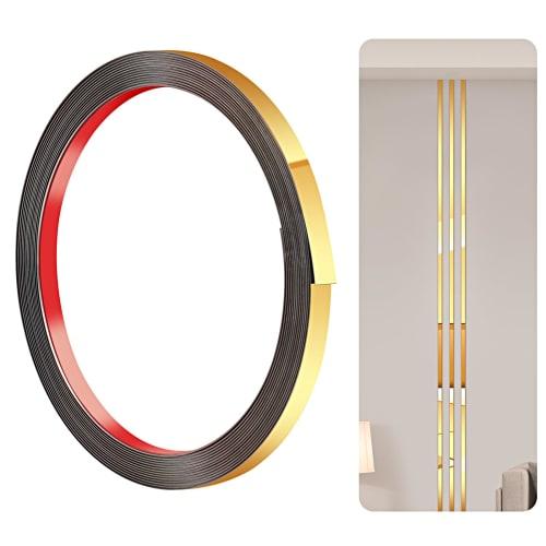 600cm-1cm Stainless Steel Peel and Stick Moulding, Tile Edging Trim, Window Trim Suitable for Fireplaces, Mirror Frames, Walls, Cars and Furniture (Go