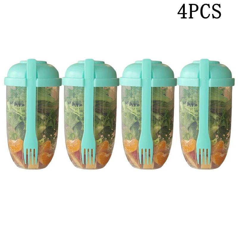 8Pcs Fresh Salad Cup Fruit Vegetable Salad Cup Salad Meal Shaker Cup Container Fork Salad Holder Large Capacity Food Box