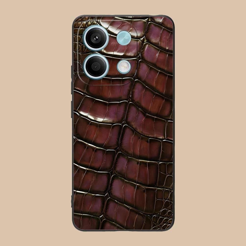 Snake Texture Mobile Phone Case for POCO M7 M6 M5 M4 M3 X7 X6 X5 X4 X3 Pro GT 5G Colour Printing Protective Pretty Cover Luxury
