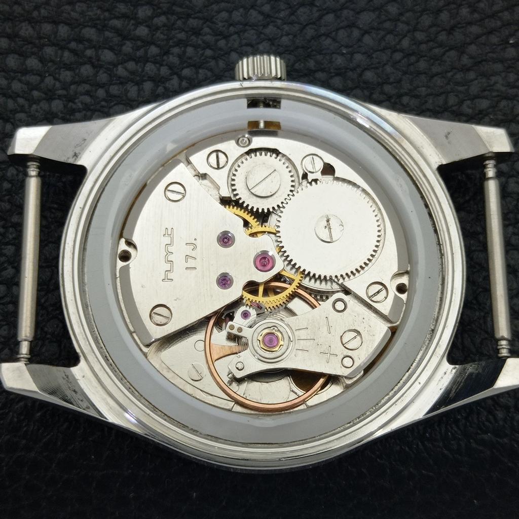 VINTAGE HMT JANATA HAND-WINDING INDIAN MENS YELLOW COLOR DIAL WATCH a702053-5 R208-a702053