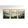 Sage Green Mountain 3 Piece Wall Art Decor Watercolor Mountain Landscape Abstract Nature Print Modern Minimal Decor Gift Poster