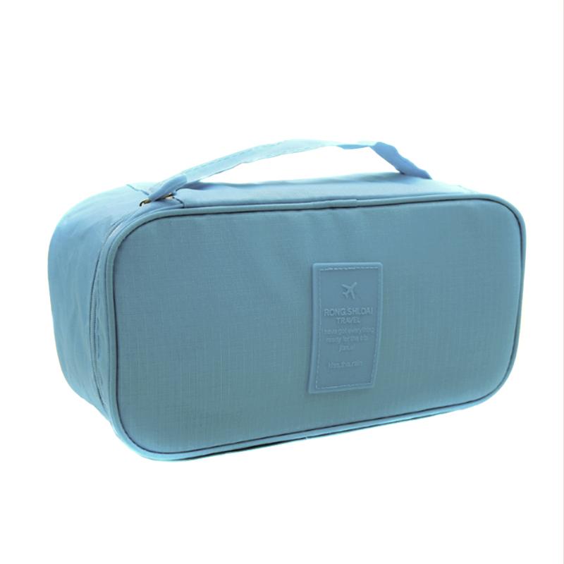 Travel Underwear Storage Bag - Categorized Organizing Bag with Wrinkle-Proof Dividers (Portable Panty Bag)-tan