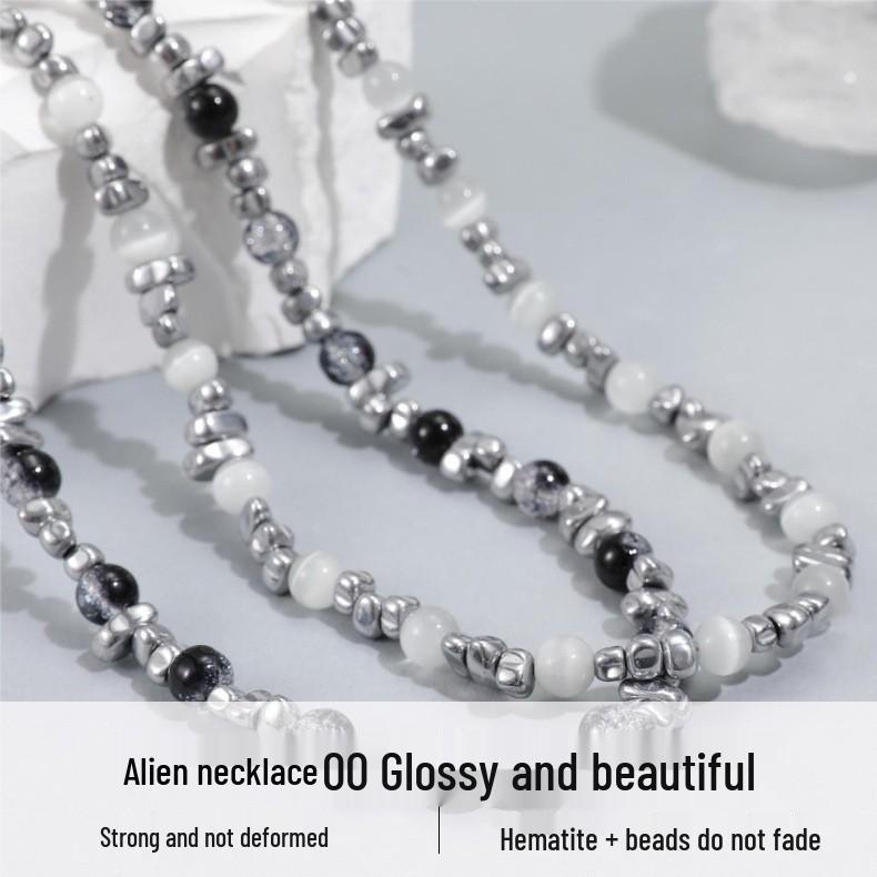 Pearl & Stone Beaded Choker Necklace for Men and Women