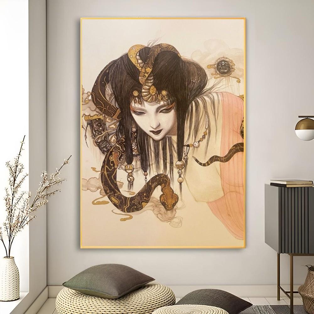1pc Yoshitaka Amano Final Fantasy Anime Poster Poster Art Print Bar Living Room Furniture Decor