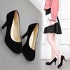 Professional Shoes, Small Leather Shoes, Black Single Shoes, Ladyshoes, Pointed Head, Shallow Mouth, High Heel, Large Size.