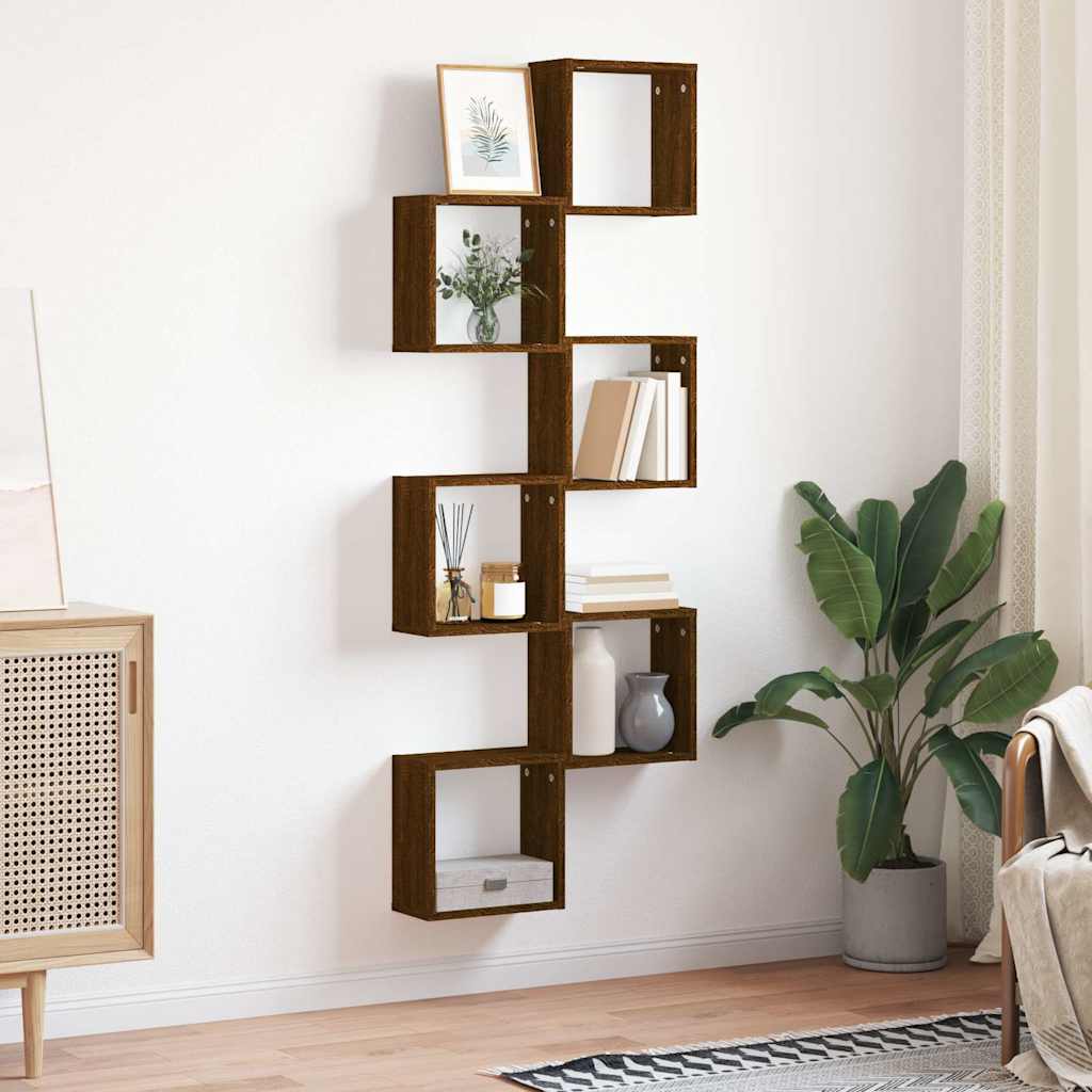 Cube Shelves 2 pcs Brown 30 x 15 x 30 cm