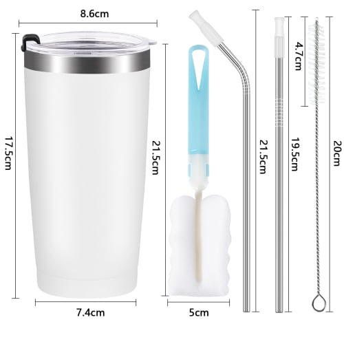 Livole Stainless Steel Tumbler, Vacuum Insulated, Keeps Cold or Hot, 600ml Capacity, Double Walled, with Lid, Spill-Proof, and Straw, Perfect as a Gif