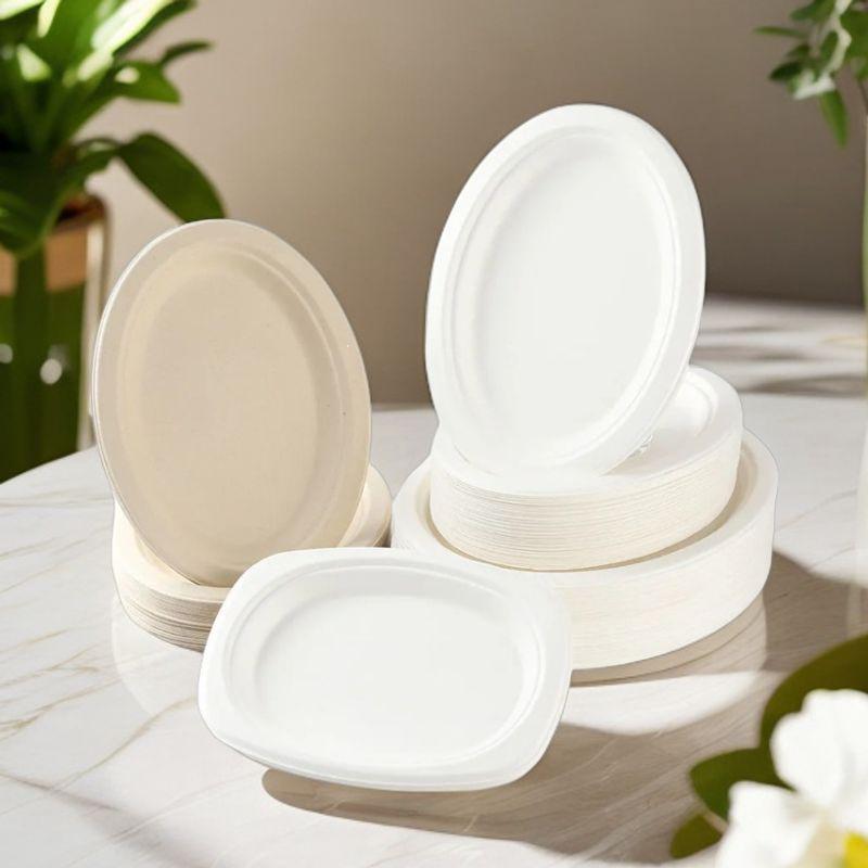 Eco-Friendly Disposable Paper Plates for BBQ, Cake, DIY Crafts, and Kindergarten - Thickened Round and Square Shapes