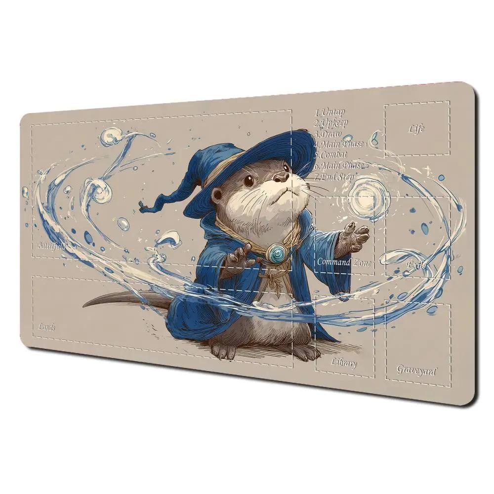 Magic Card Playmat with zone Kawaii Otter Magician MTG playmat gathering gaming mats Desk Mat Commander Battle playmat magic