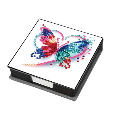 Girl Leather Gem Painting Memo Pad Holder Mosaic Kit Diamond Art Note Box with 160 Sheets of Paper for Adults Beginners