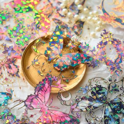 Zaomo Iridescent 3D Gold Foil Butterfly Stickers - Aesthetic DIY Journal Decoration
