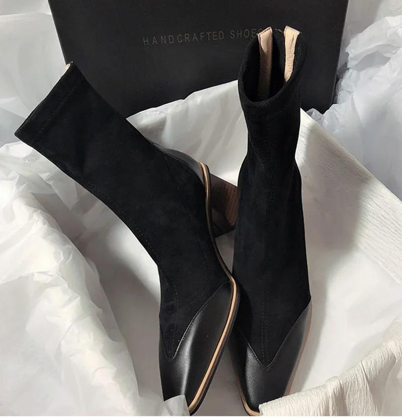 2024 New Winter Women's Ankle Boots Fashion Pointed Toe High Heel Short Boats Ladies Elegant Morder Bootties Boots Women