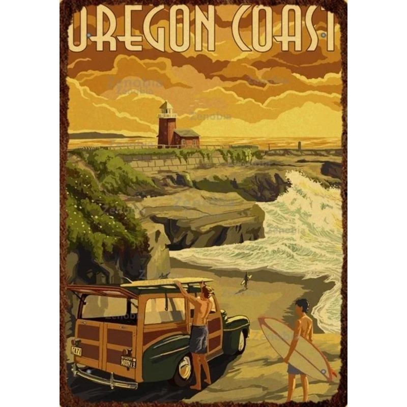 

Vintage Hawaii Aruba Brooklyn Metal Sign, Travel Wall Decor 20x30cm