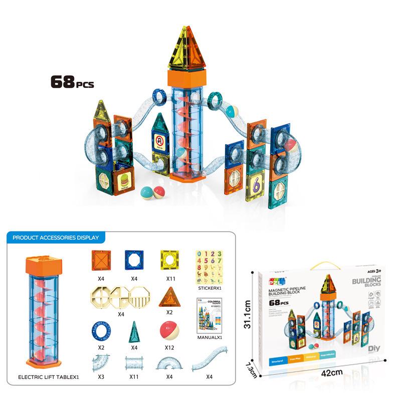 Magnetic Ferris Wheel Building Blocks: Educational Rollerball Track Toy for Kids