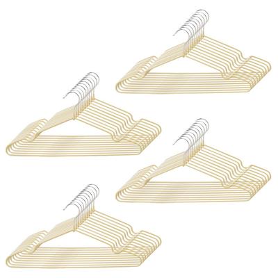 Aimedia Light Shoulder Width Unisex Non-Slip Hangers, 40-Pack, Slim, Non-Slip Coating, Space-Saving, Steel, Beige, 41cm,