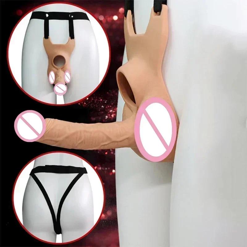 Vaginaplugg 10 frekvenser Dobbel penetrering Analplugg Dildo Butt-plugg Vibrator for menn Stropp på penis Sexleketøy for par