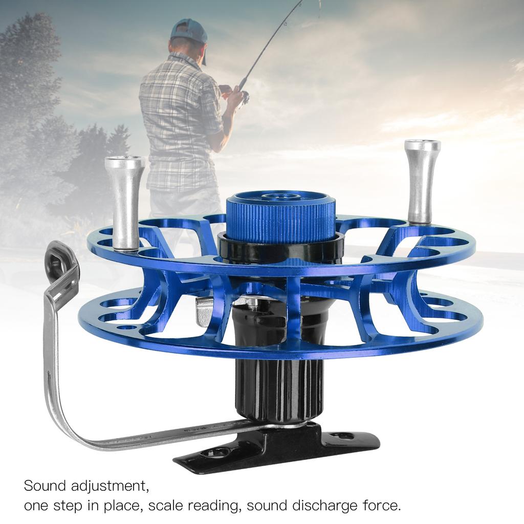 Fishing Gear Fishing Reel Portable Multifunction Allmetal Wind Wheel(Blue )