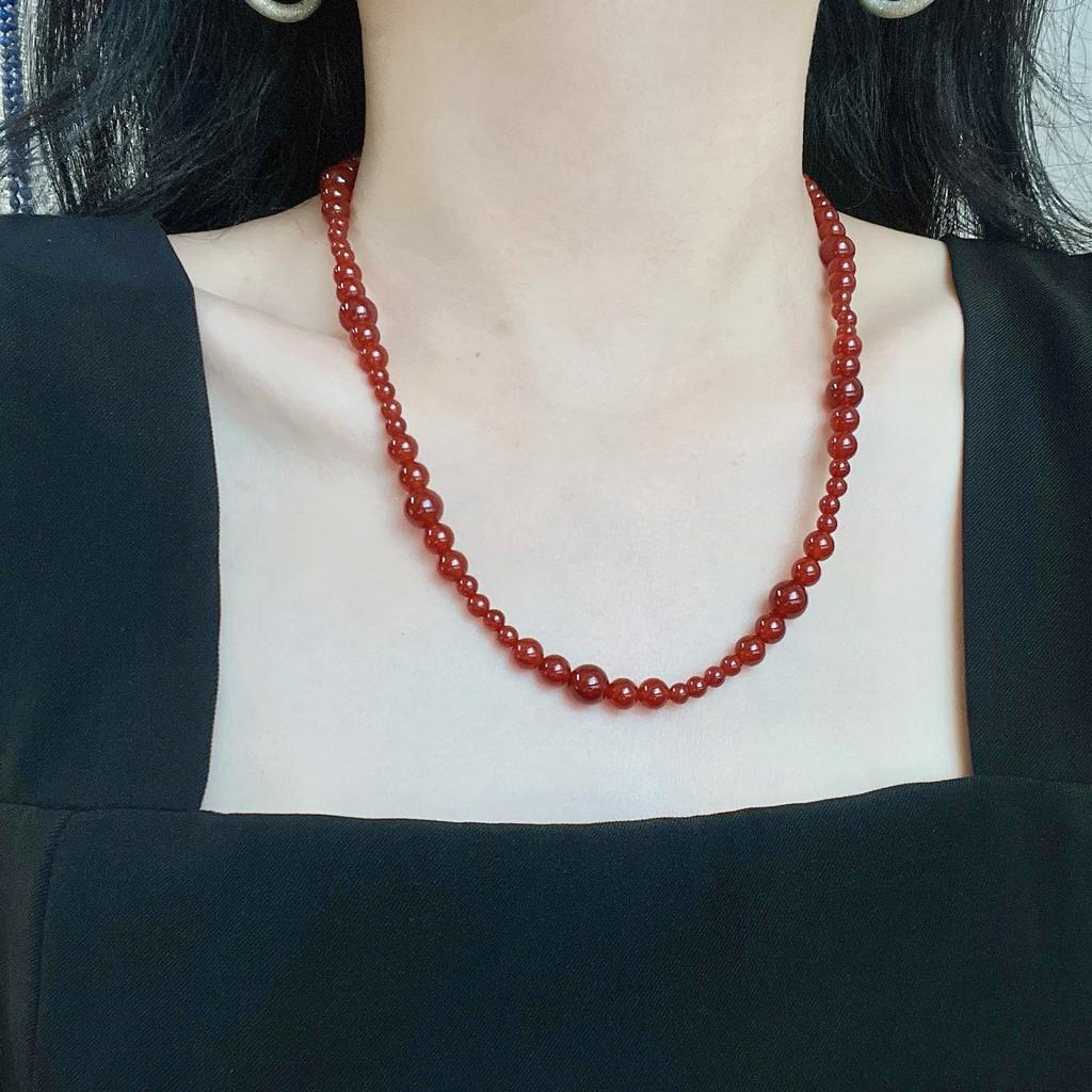 Natural Chalcedony Design Necklace Collarbone Chain