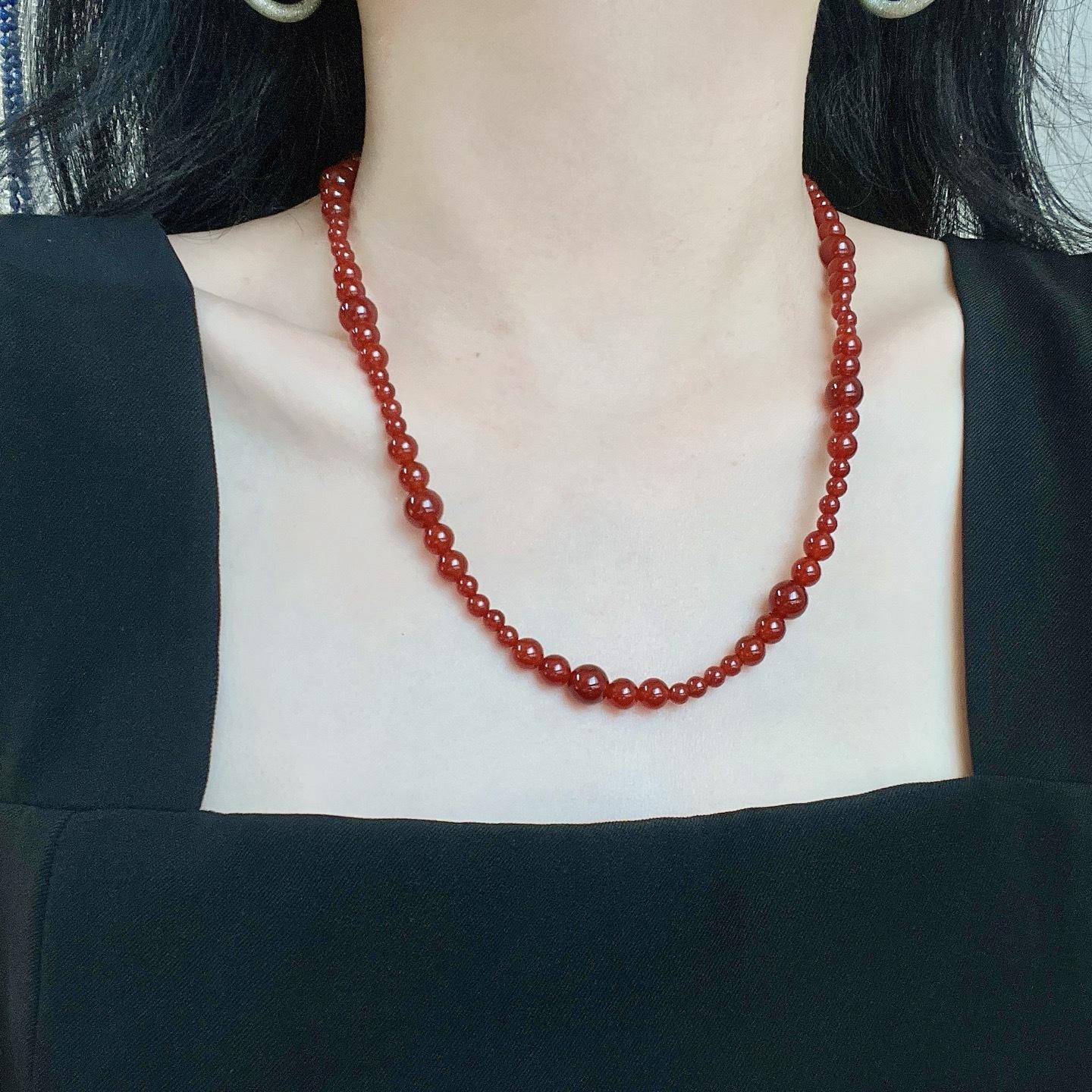 Natural Chalcedony Design Necklace Collarbone Chain