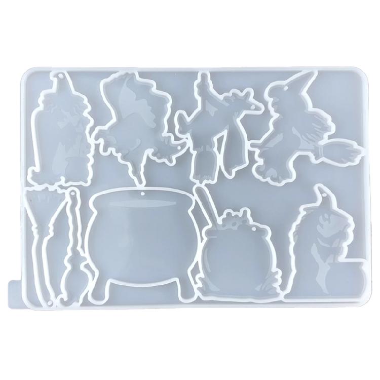 Resin Casting Silicone Mold Halloween Witch Keychain Pendant Jewelry Mould 1 чистый