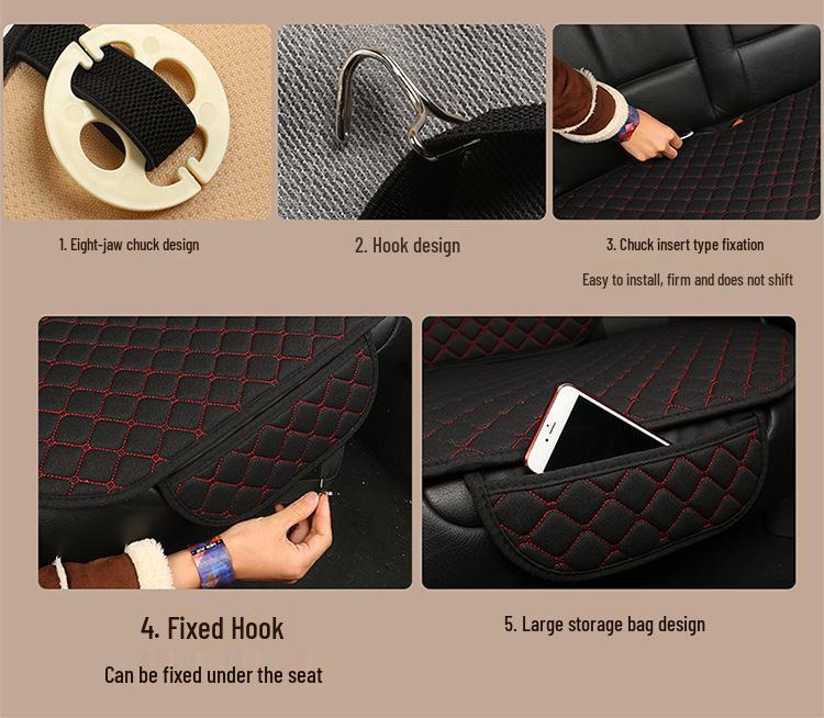 Linen Car Seat Cushion & Backrest Set - Universal, Anti-Slip, Comfortable for All Seasons