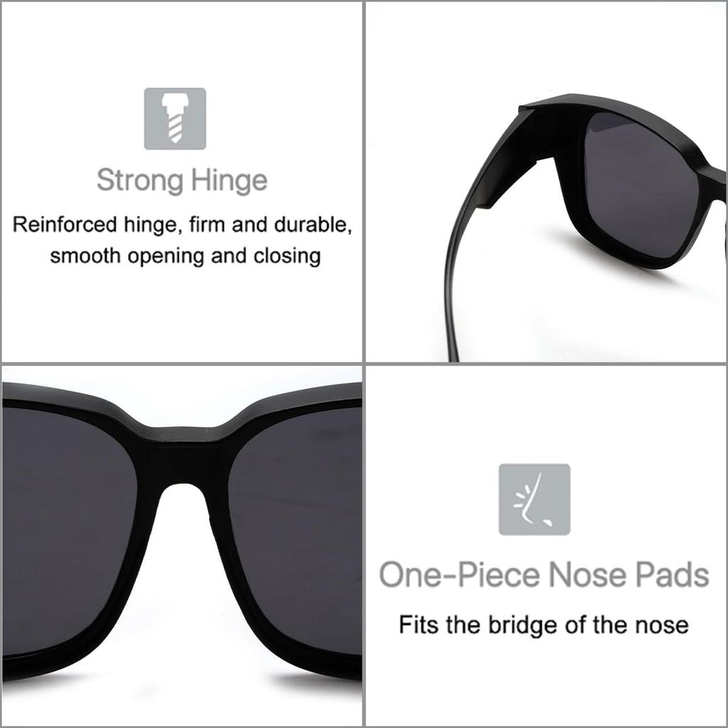 VANANA Over-the-Eye Sunglasses with Polarized Lenses, UV400 Protection, for Men and Women, Lightweight Full-Coverage Frame, for Driving, Fishing, and