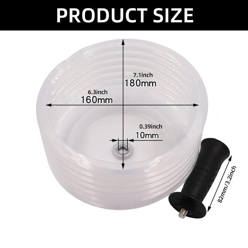 160mm Drill Dust Protector with Handle Dust Control Drill Attachment Drill Dust Catcher for Ceiling & Wall Drilling