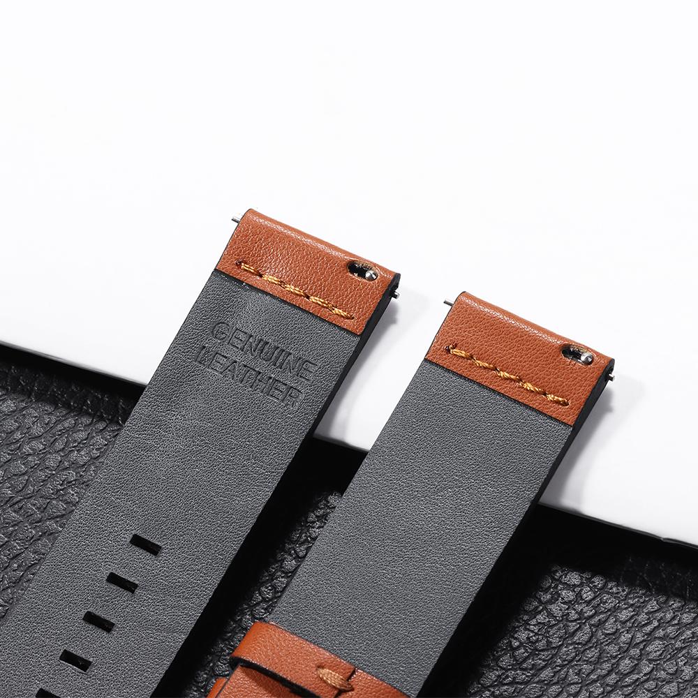 18mm 20mm 22mm 24mm Genuine Cowhide Watch Strap for Casio for Samsung Galaxy Watch 7/6/5/4 Vintage Brown Quick Release Bracelets