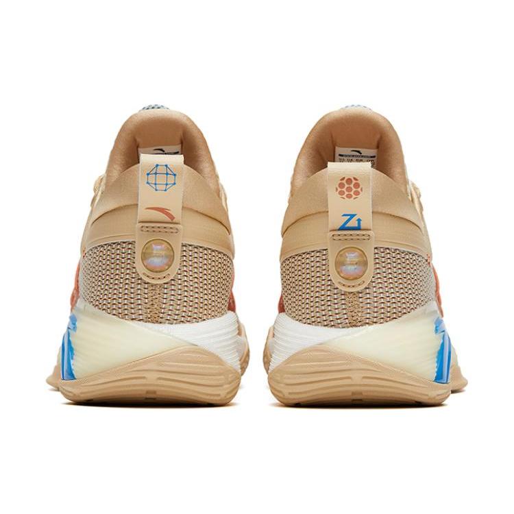 New ANTA ZUP Series Basketball Shoes Men Low Top Beige Brown Blue 112311105-7