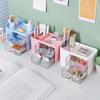 Transparent Multifunctional Desk Organizer with Large Compartments