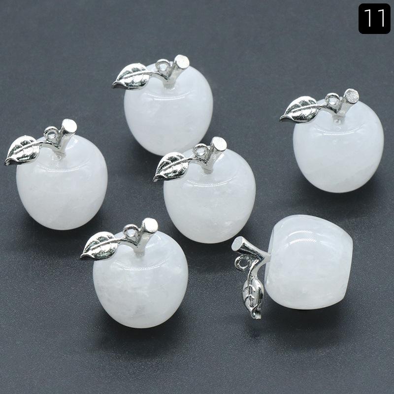 20mm Natural Stone Mini Apple Healing Crystals Reiki Real Amethyst Obsidian Rose Quartz Crafts DIY Jewelry Christmas Decoration