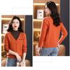 Women Vintage Splicing Panelled Sweaters Autumn Winter Fashion Mock Neck Long Sleeve Casual Slim Knitted Pullovers