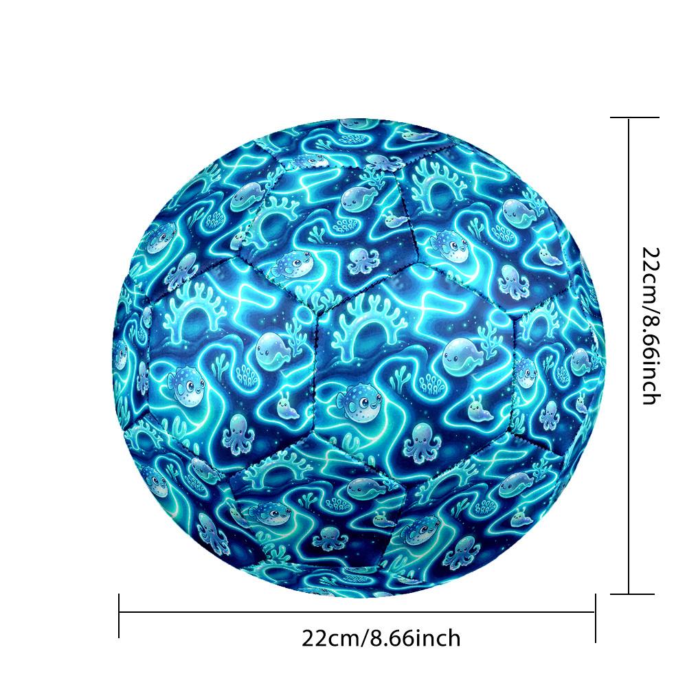 1pc Ocean Friends Themed Soccer Ball, Size 5, Lightweight PVC Material, Outdoor Training Soccer Ball Gift. Q6222