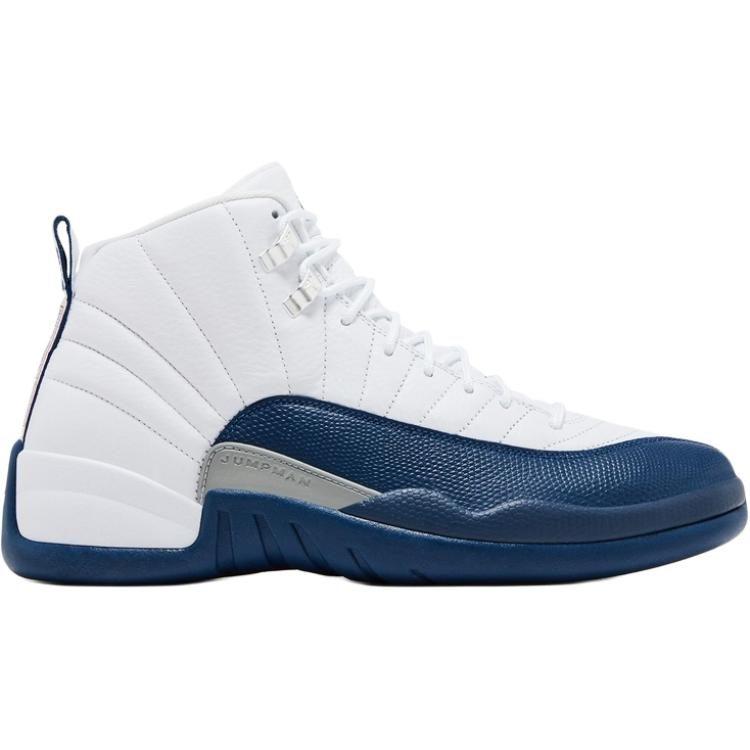 Jordan Air Jordan 12 Low Top Basketball Shoes White/French Blue/Metallic Silver/Team Red Unisex 153265-114