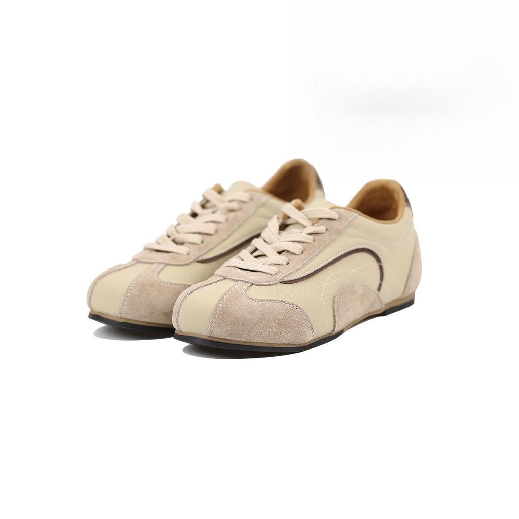 Women's Retro Brown Soft Sole Shoes - Lightweight German-Style Sneakers with Thin Sole