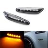 Black/Clear Front Side Marker Lamps W/ Amber LED Lights For BMW 1 3 5 X Series
