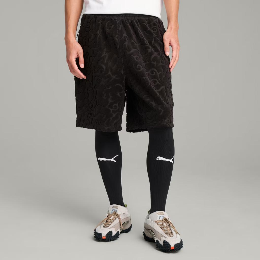 Puma X Aries Loose Comfortable Skin-Friendly Soft Fashion Casual Shorts Unisex Shorts Black 63161701