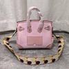 Nuova borsa da donna in vera pelle con inserto in tela alla moda, tracolla lavorata a maglia, borsa da donna a tracolla diagonale a mano
